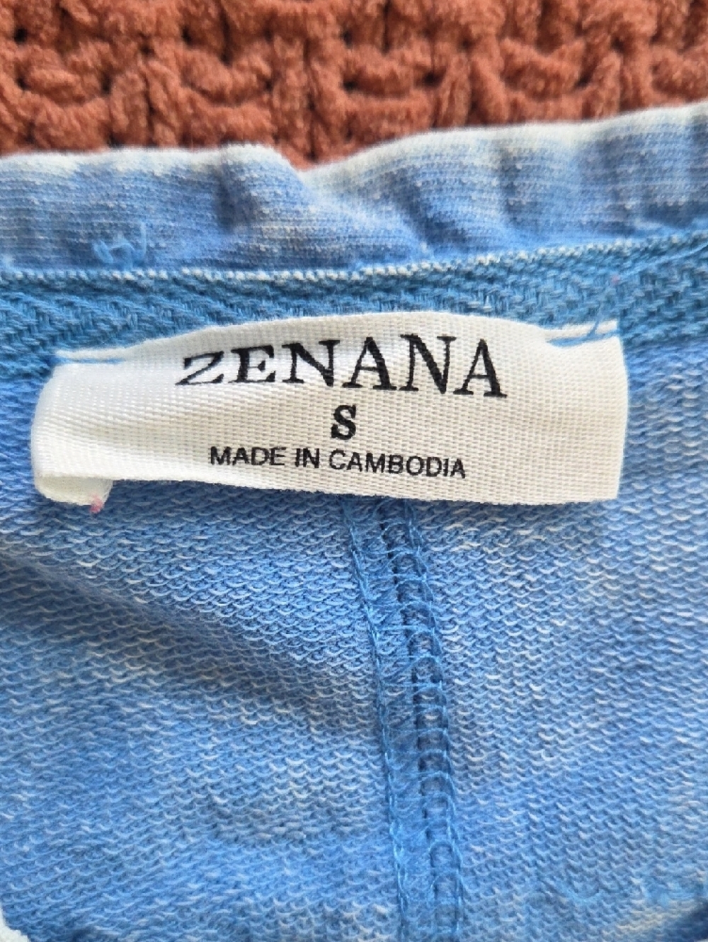Zenana Outfitters Light Blue Washed Henley Long Sleeve Top - Picture 2 of 5